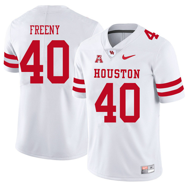 2018 Men #40 Tariq Freeny Houston Cougars College Football Jerseys Sale-White - Click Image to Close